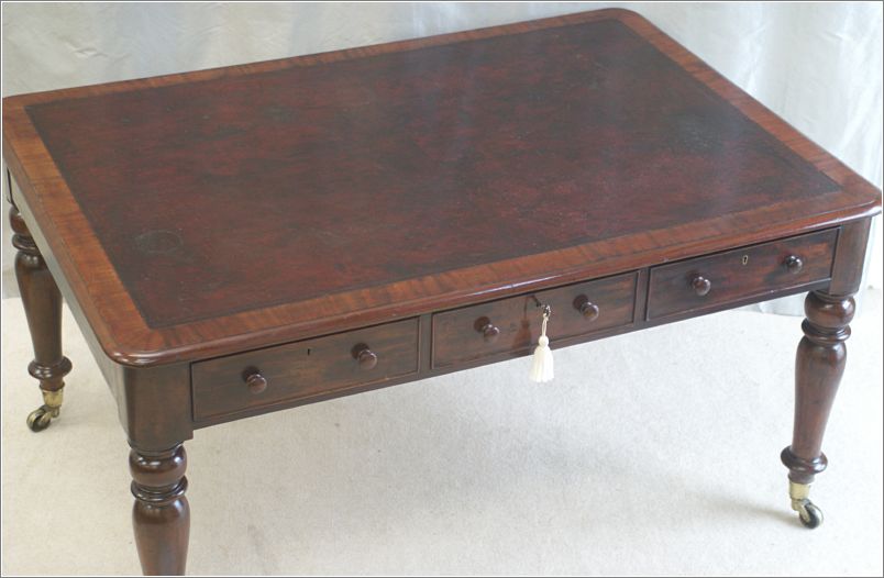 3040 Antique William IV Mahogany Library Table (2)